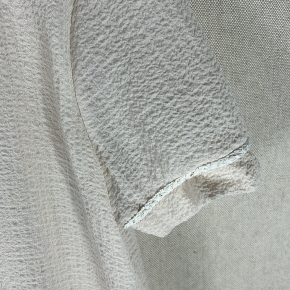 Carolina Belle Montreal > Cream Peplum Short Sleeve Top Medium - Picture 3 of 9